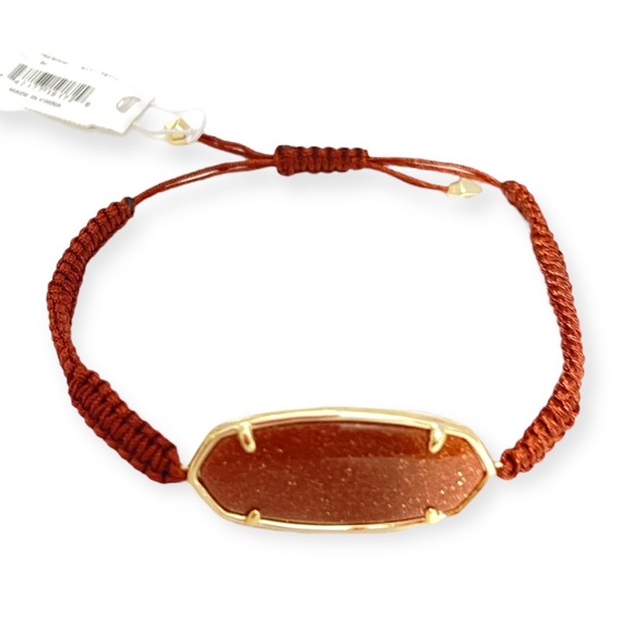 KENDRA SCOTT Elle Bracelet Friendship Macrame Band Bronze Rust GoldStone NWT - Picture 4 of 7